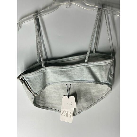 Zara Denim Y2K Bandana Crop Top NWT - Picture 6 of 6